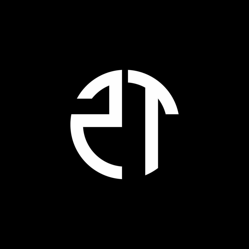 zt monogramme logo cercle modèle de conception de style ruban vecteur