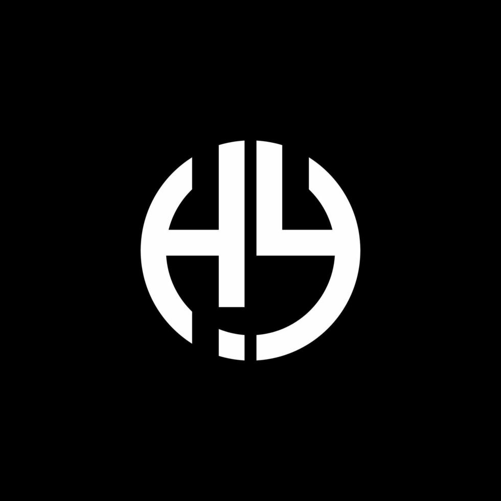 hy monogramme logo cercle modèle de conception de style ruban vecteur