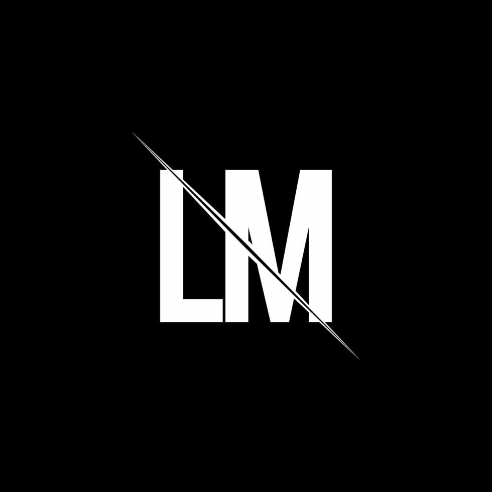 monogramme du logo lm avec modèle de conception de style barre oblique vecteur