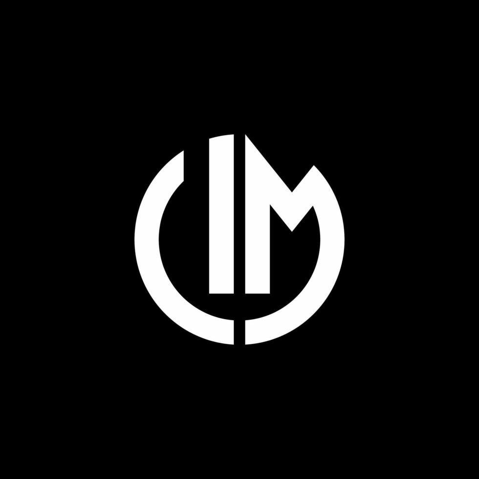 um monogramme logo cercle modèle de conception de style ruban vecteur