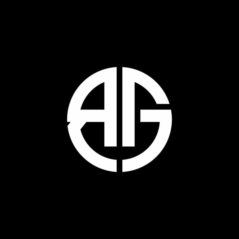 bg monogramme logo cercle modèle de conception de style ruban vecteur