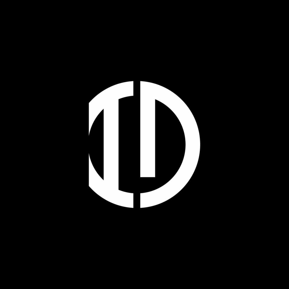 id monogramme logo cercle modèle de conception de style ruban vecteur