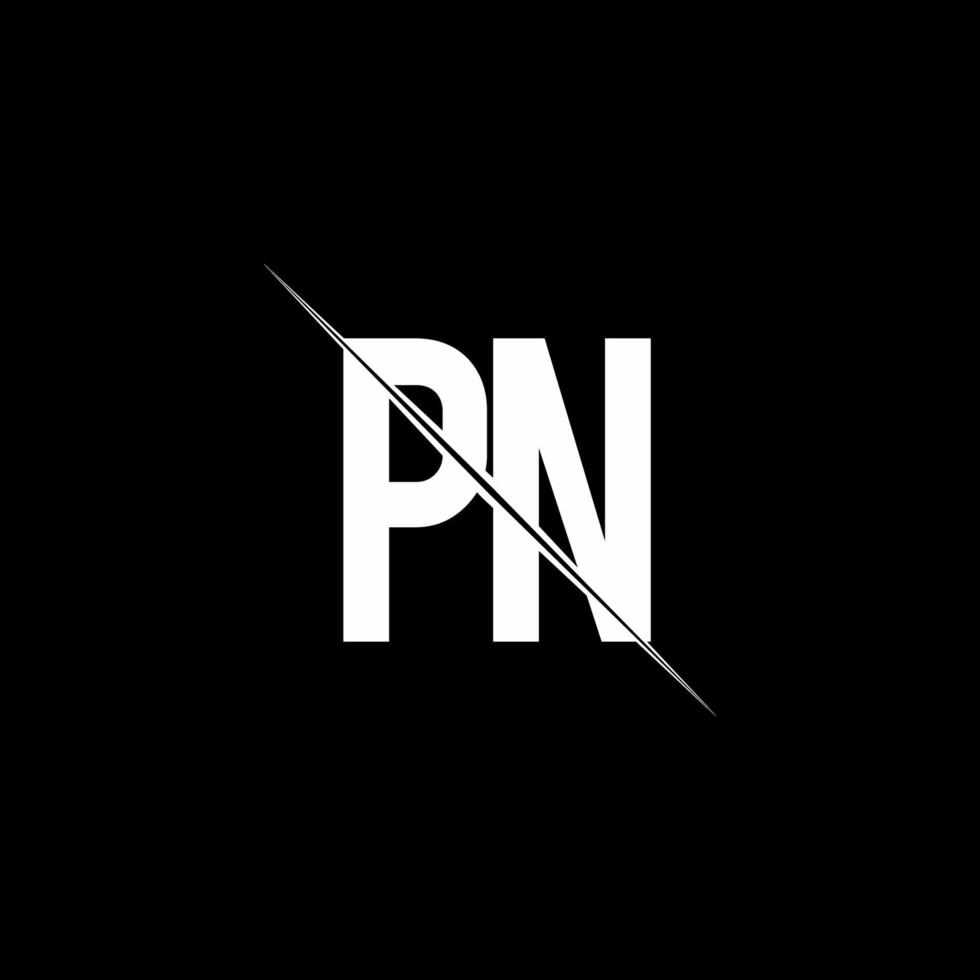 monogramme du logo pn avec modèle de conception de style slash vecteur