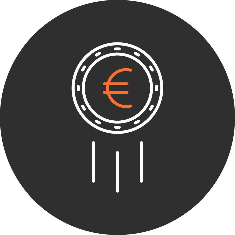 euro signe bleu rempli icône vecteur