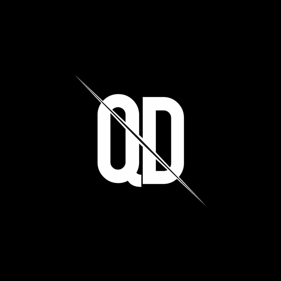 monogramme du logo qd avec modèle de conception de style slash vecteur