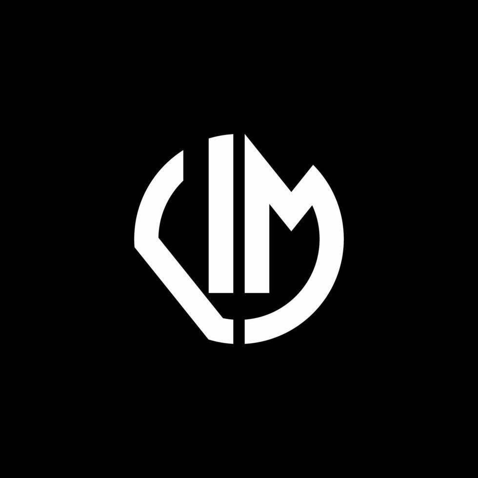 vm monogramme logo cercle modèle de conception de style ruban vecteur