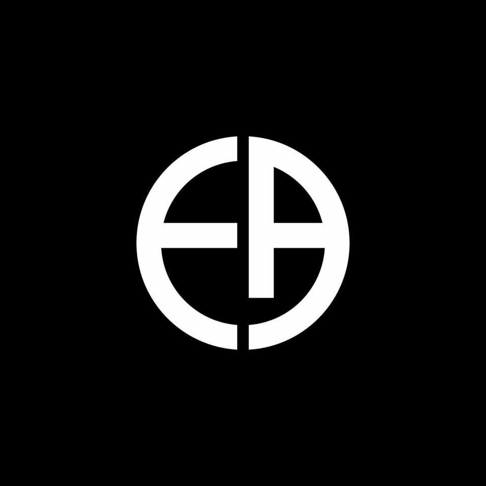 modèle de conception de style ruban cercle logo monogramme ea vecteur
