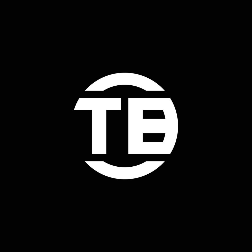 monogramme du logo tb isolé sur le modèle de conception d'élément de cercle vecteur