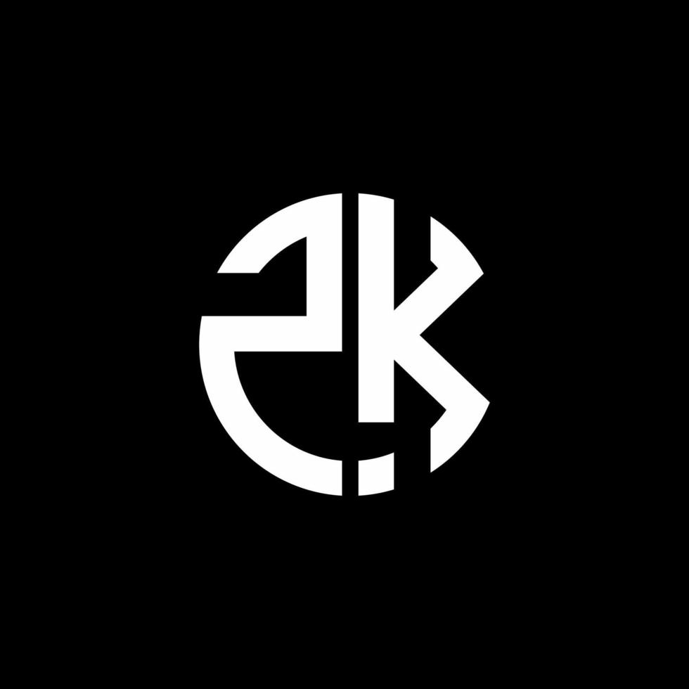 zk monogramme logo cercle modèle de conception de style ruban vecteur