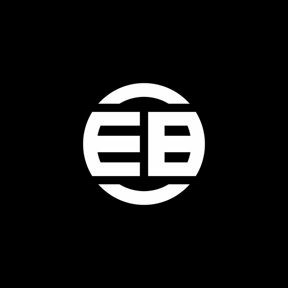 monogramme du logo eb isolé sur le modèle de conception d'élément de cercle vecteur