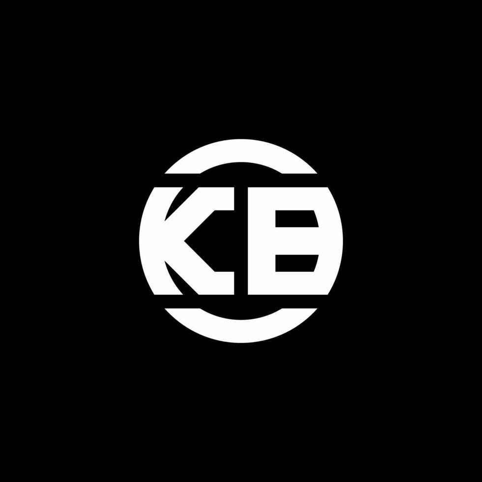 monogramme du logo kb isolé sur le modèle de conception d'élément de cercle vecteur