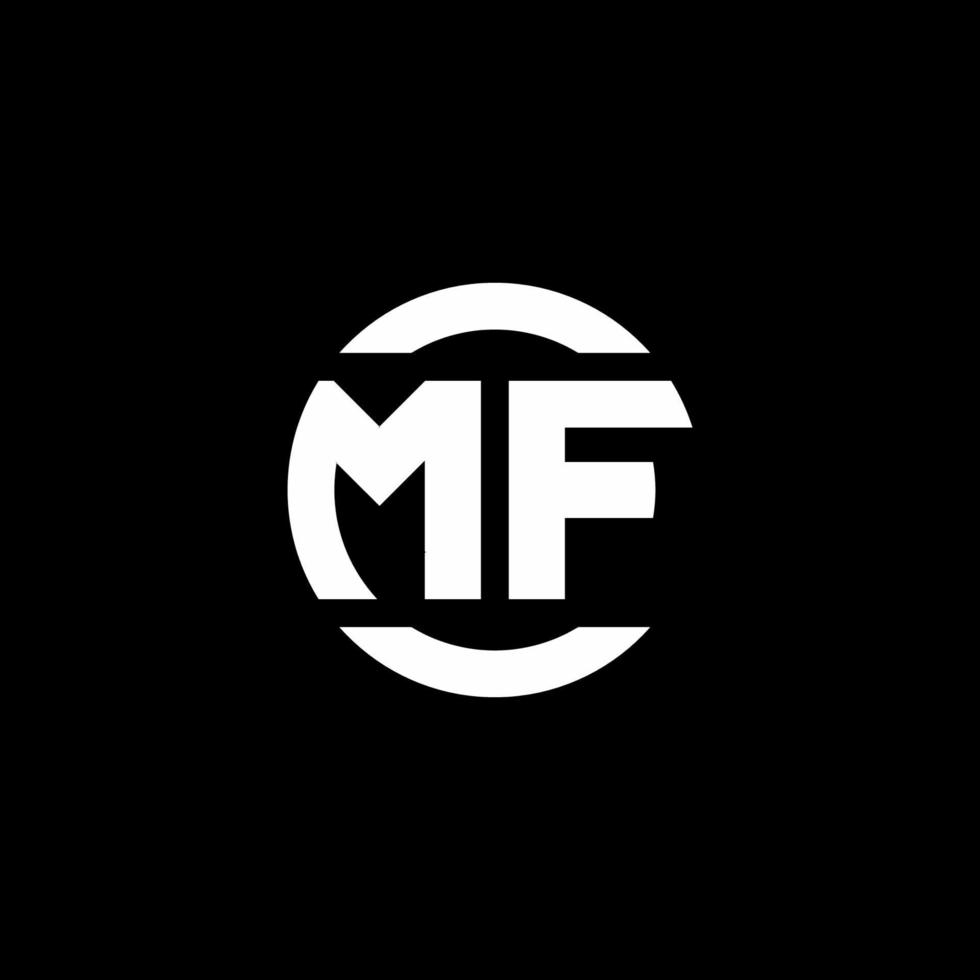 monogramme du logo mf isolé sur le modèle de conception d'élément de cercle vecteur