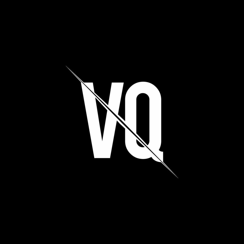 monogramme du logo vq avec modèle de conception de style slash vecteur