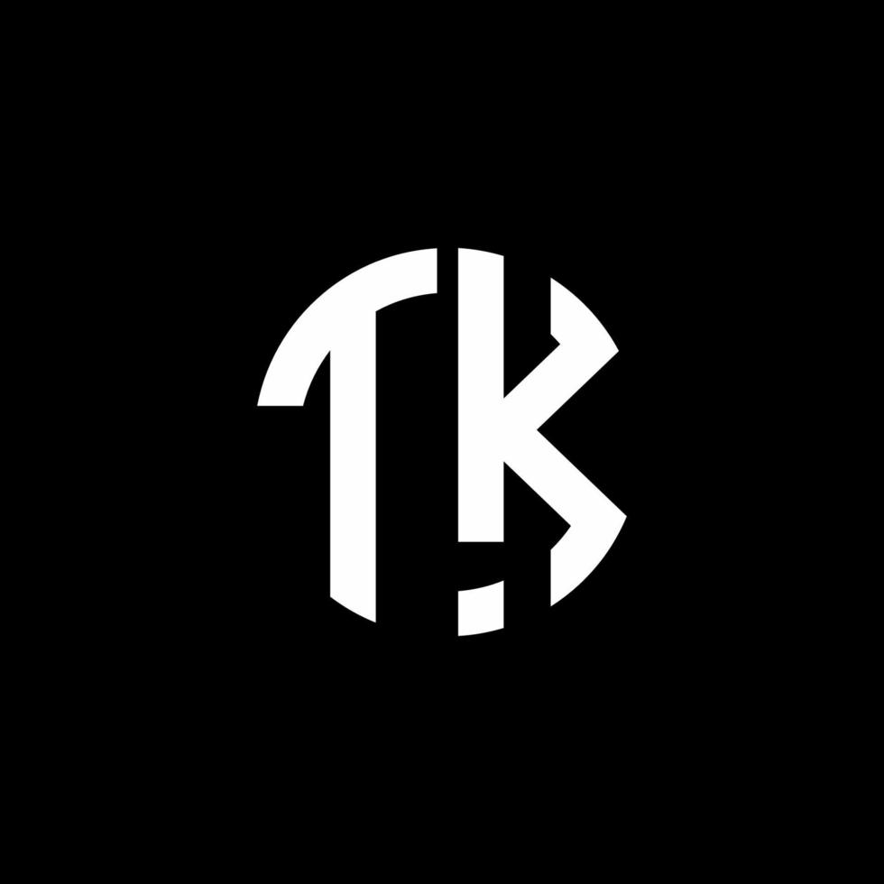 tk monogramme logo cercle modèle de conception de style ruban vecteur