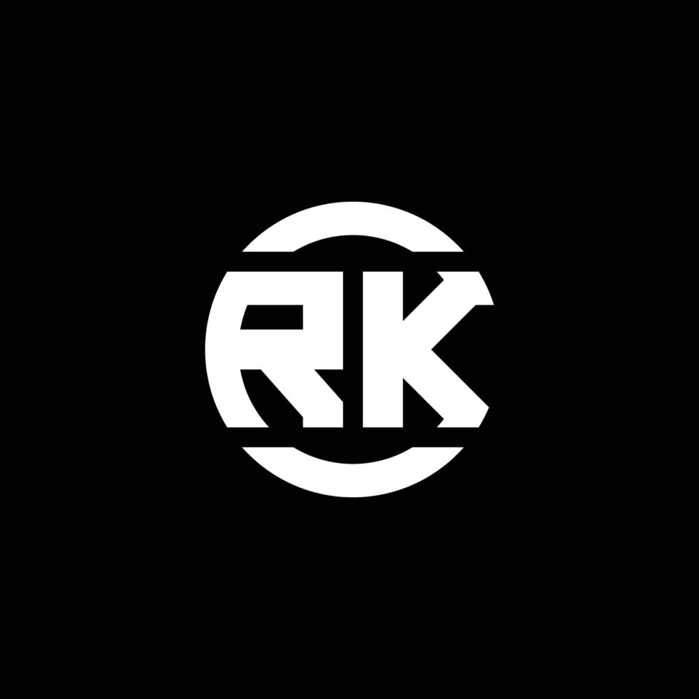 monogramme du logo rk isolé sur le modèle de conception d'élément de cercle vecteur