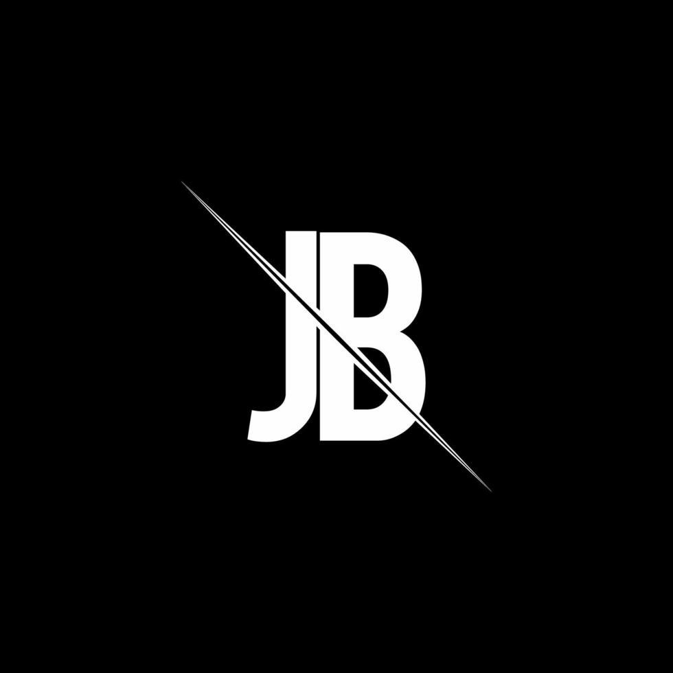 monogramme du logo jb avec modèle de conception de style slash vecteur