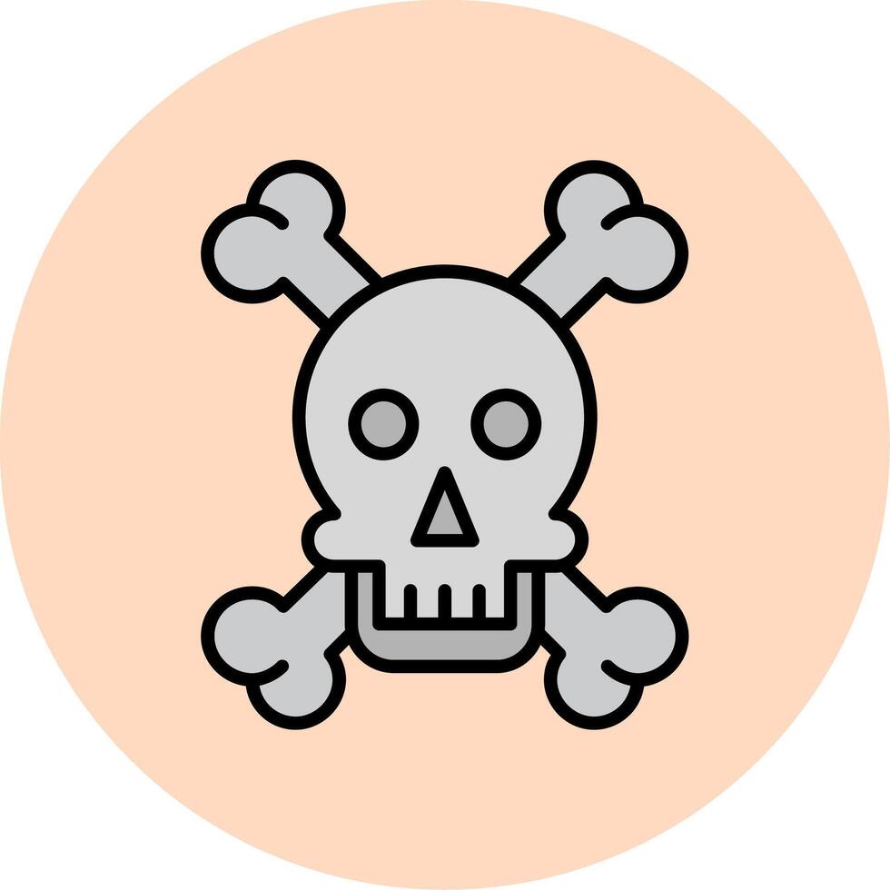 icône de vecteur de crâne et os