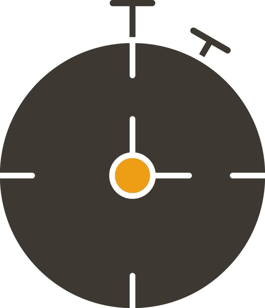 chronomètre glyphe deux Couleur icône vecteur