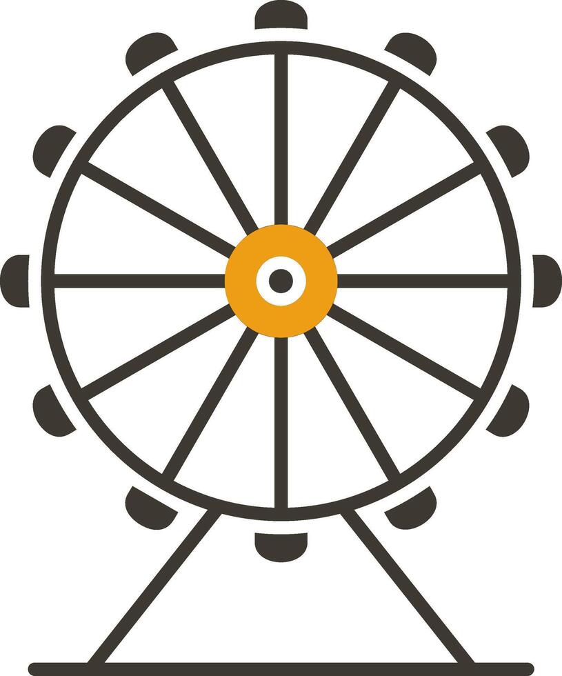 ferris roue glyphe deux Couleur icône vecteur