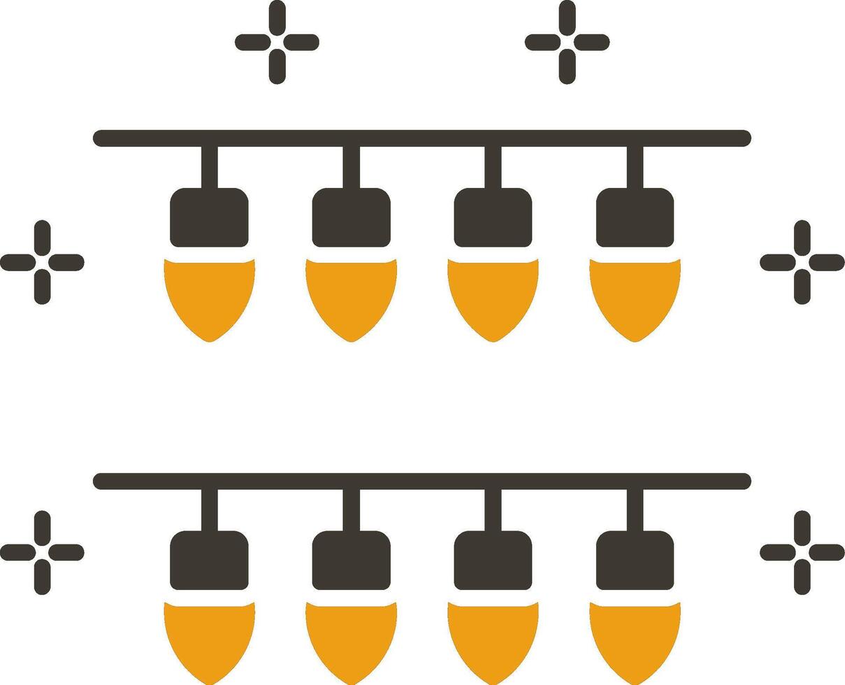 lumières glyphe deux Couleur icône vecteur