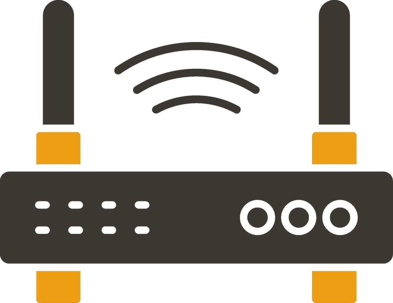 Wifi routeur glyphe deux Couleur icône vecteur