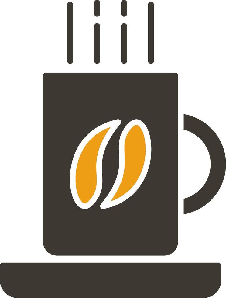café agresser glyphe deux Couleur icône vecteur