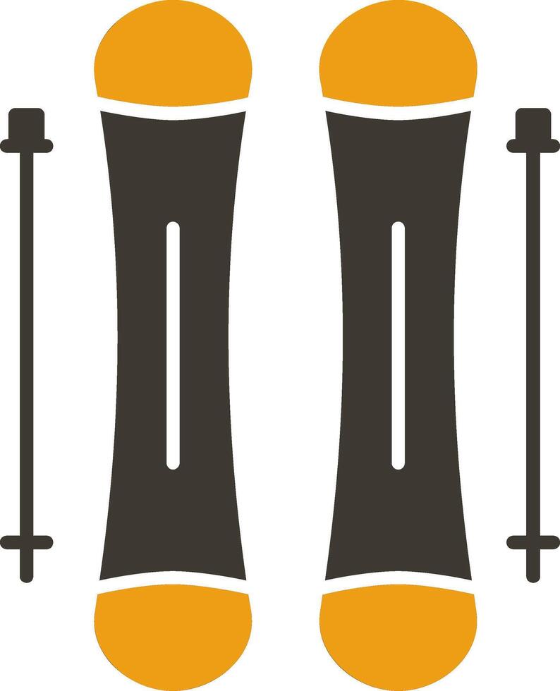 ski glyphe deux Couleur icône vecteur