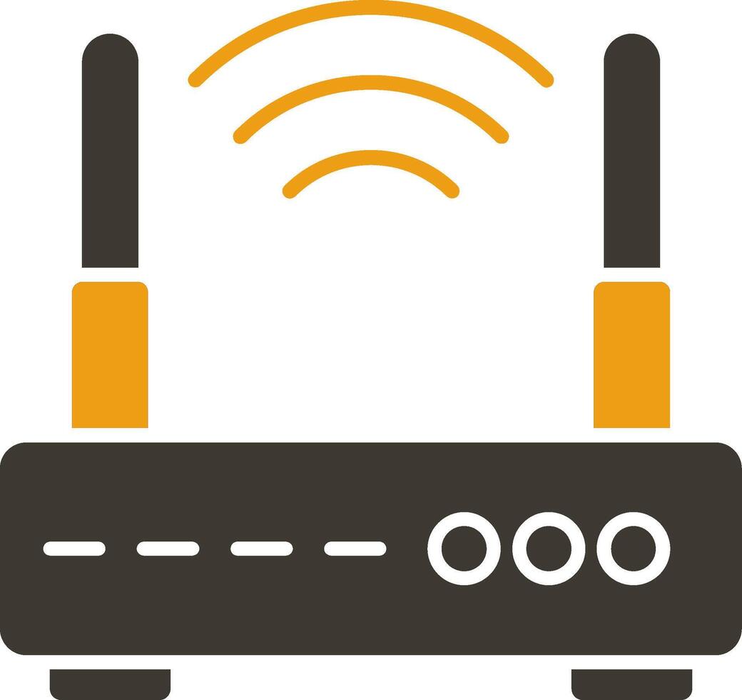 Wifi routeur glyphe deux Couleur icône vecteur
