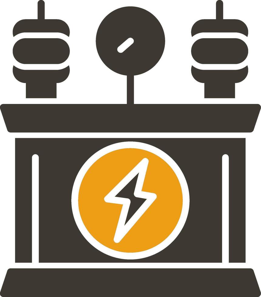 Puissance transformateur glyphe deux Couleur icône vecteur