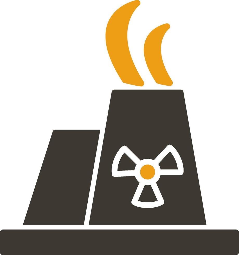 nucléaire fission glyphe deux Couleur icône vecteur