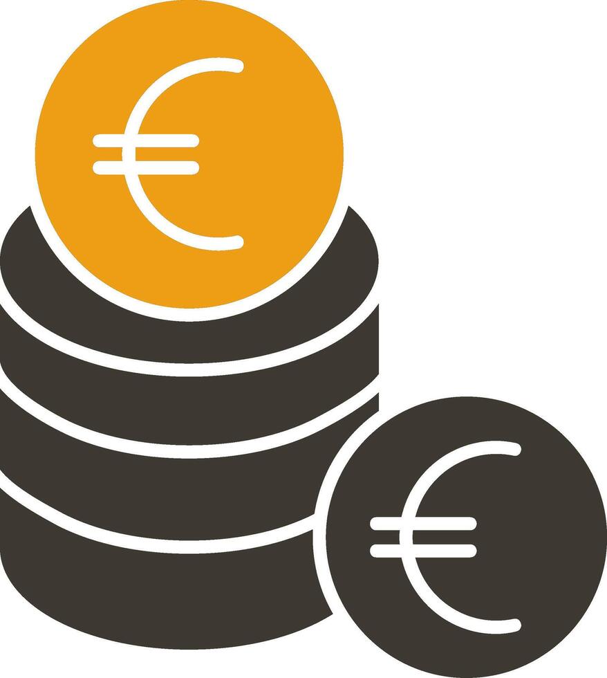 euro glyphe deux Couleur icône vecteur