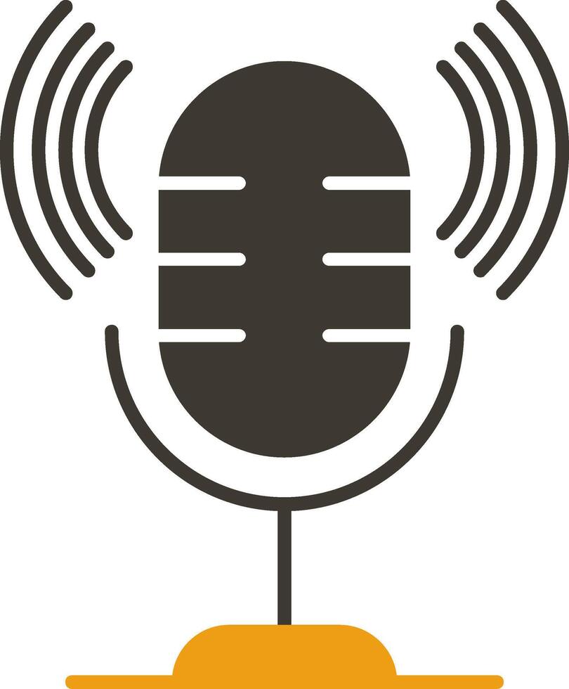 microphone glyphe deux Couleur icône vecteur