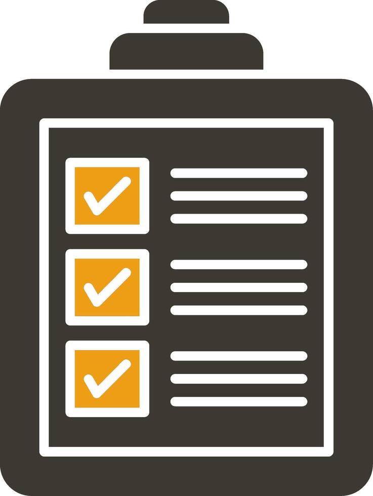 liste de contrôle glyphe deux Couleur icône vecteur