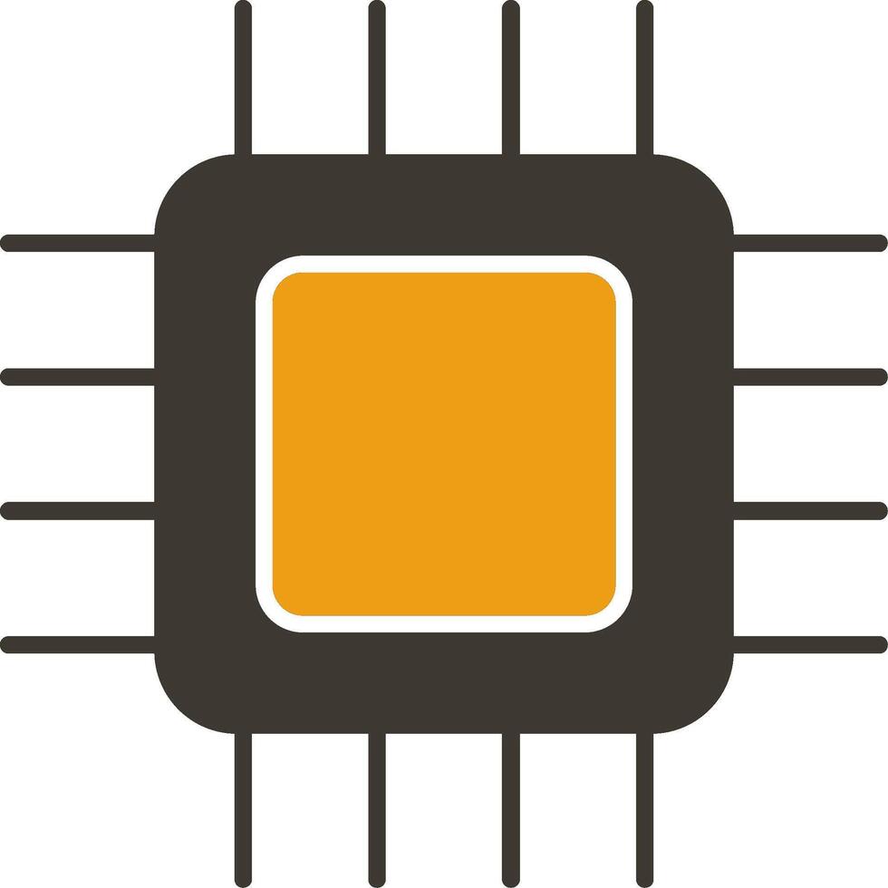 CPU glyphe deux Couleur icône vecteur