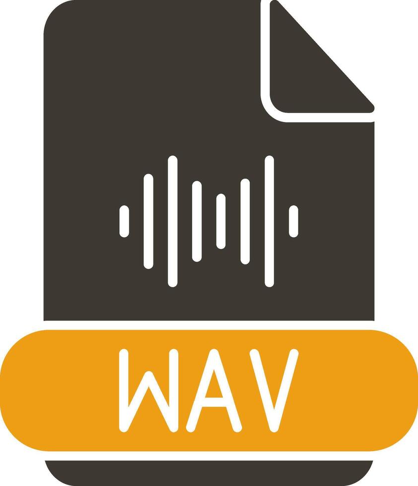wav format glyphe deux Couleur icône vecteur