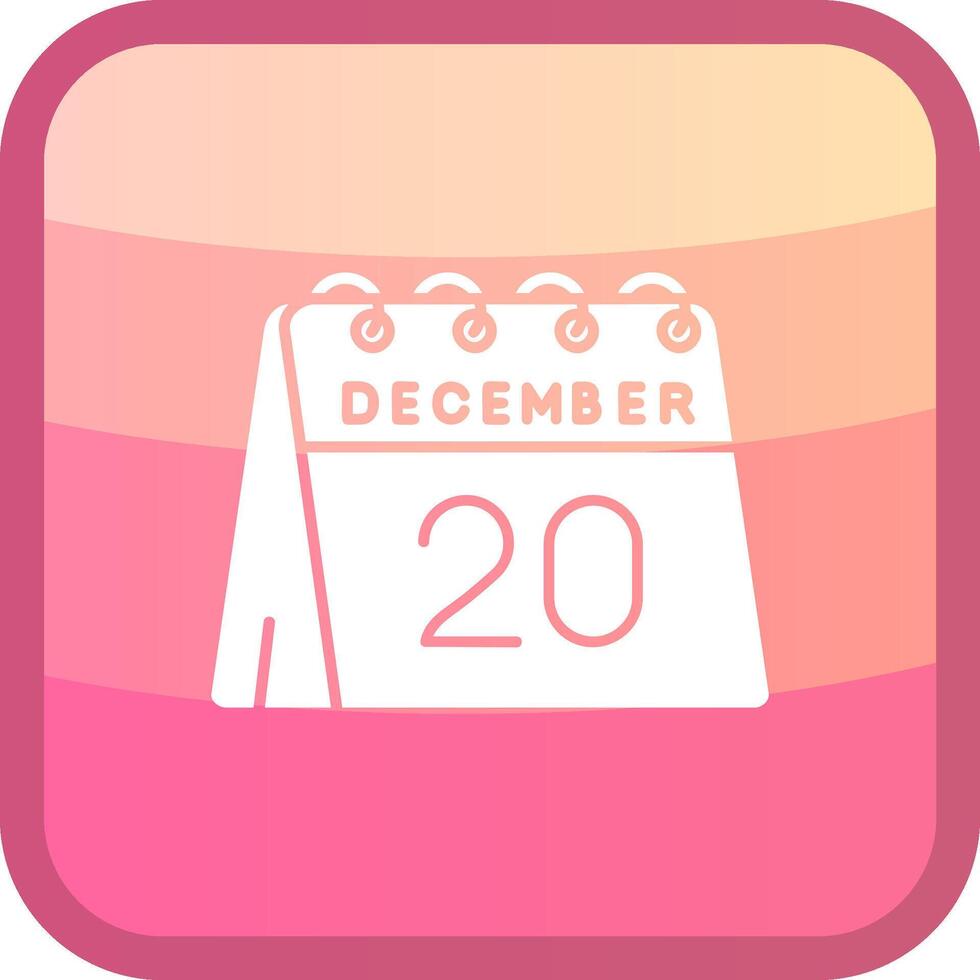 20e de décembre glyphe squre coloré icône vecteur