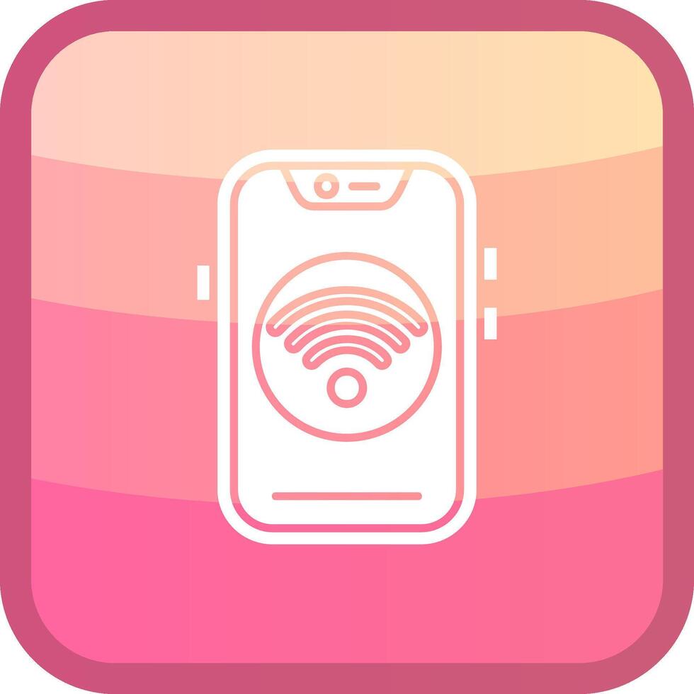 Wifi glyphe squre coloré icône vecteur