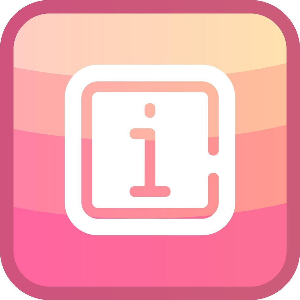 Info glyphe squre coloré icône vecteur