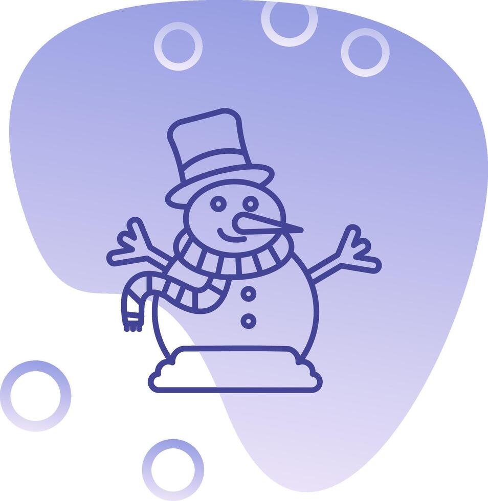 bonhomme de neige pente bulle icône vecteur