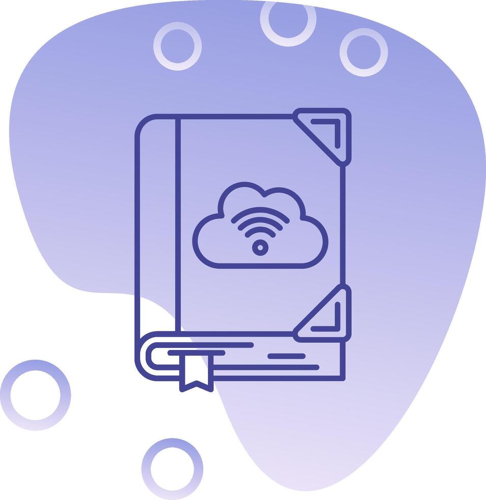 nuage bibliothèque pente bulle icône vecteur