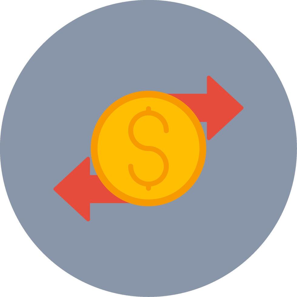 argent transfert plat cercle icône vecteur