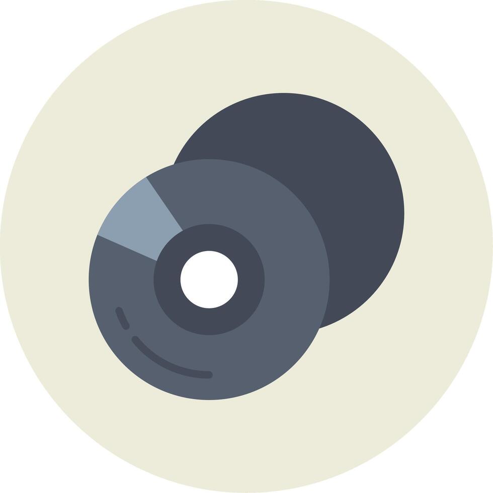 compact disque plat cercle icône vecteur