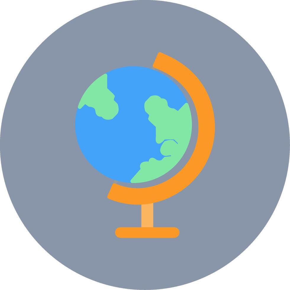 Terre globe plat cercle icône vecteur