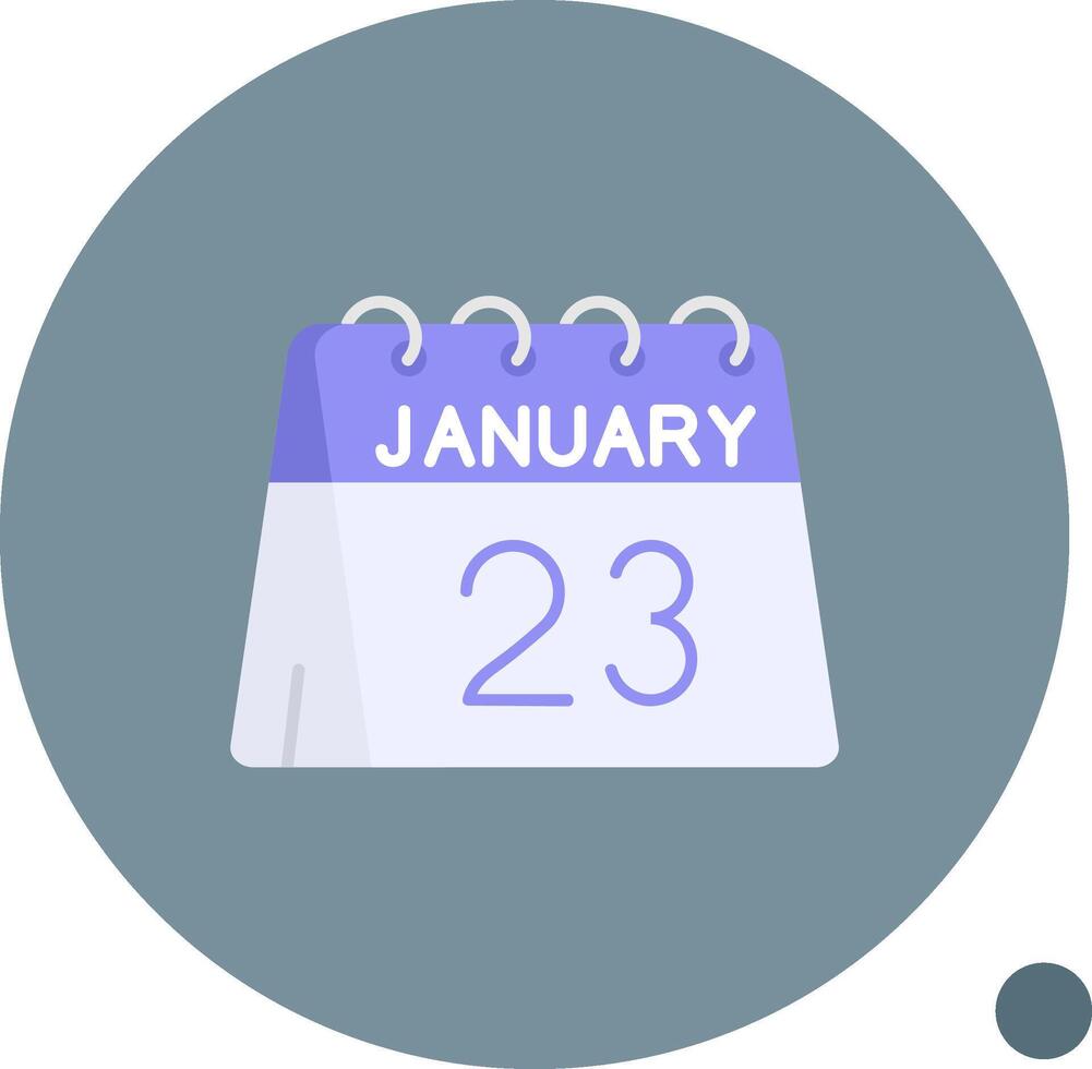 23ème de janvier longue cercle icône vecteur