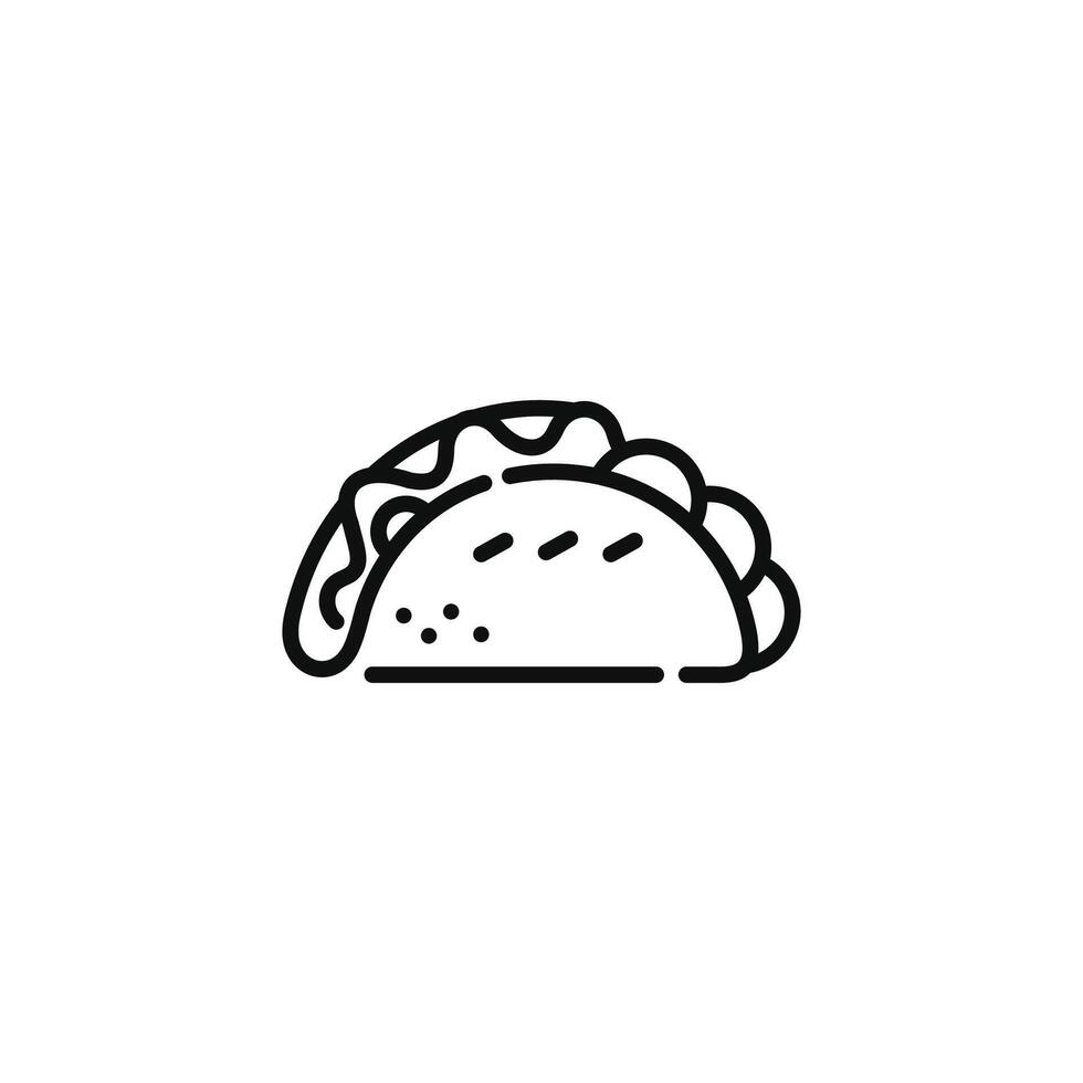 taco ligne icône isolé sur blanc Contexte vecteur