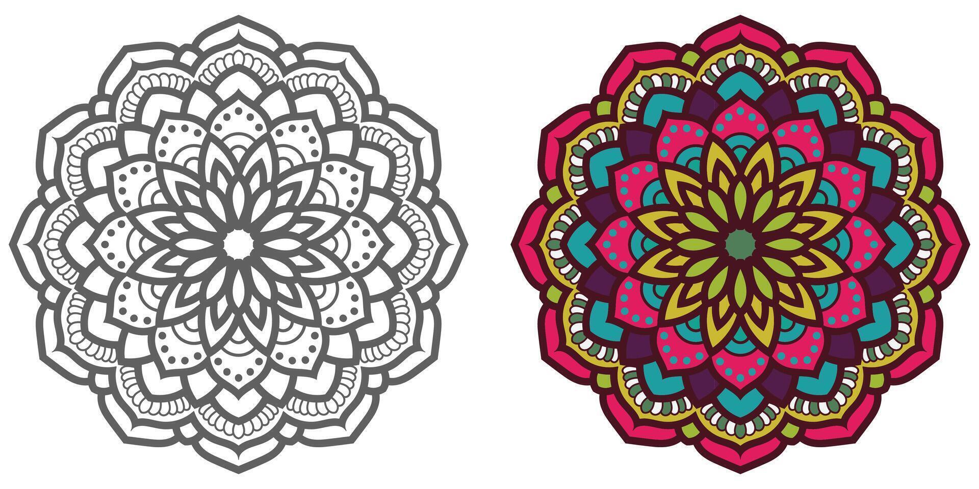 abstrait mandala floral ornement, coloré moderne mandala conception , mandala ligne illustration vecteur