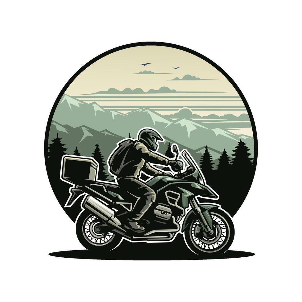 motard équitation aventure moto illustration vecteur