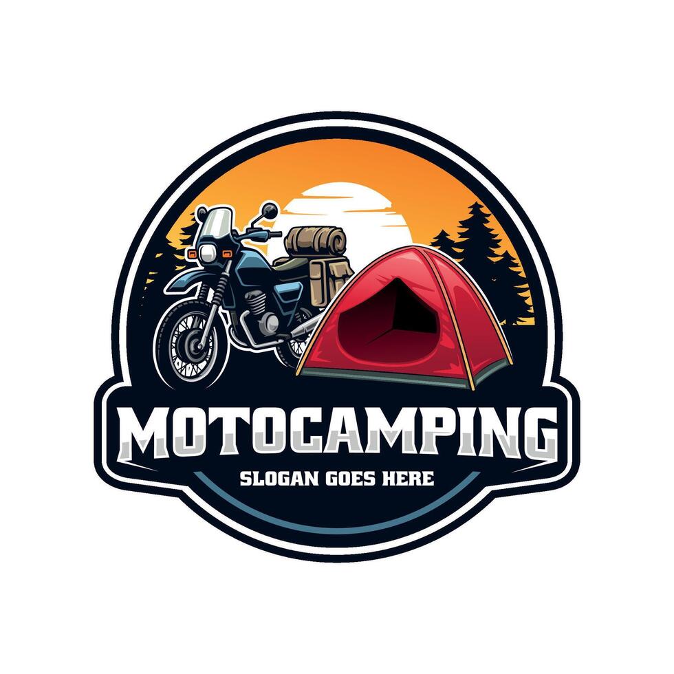 aventure moteur camping logo vecteur