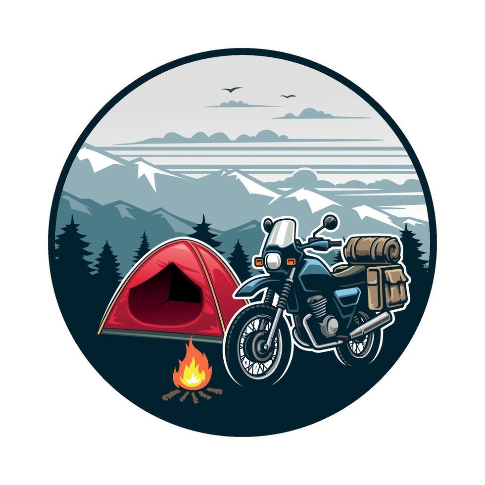 aventure moteur camping illustration vecteur image