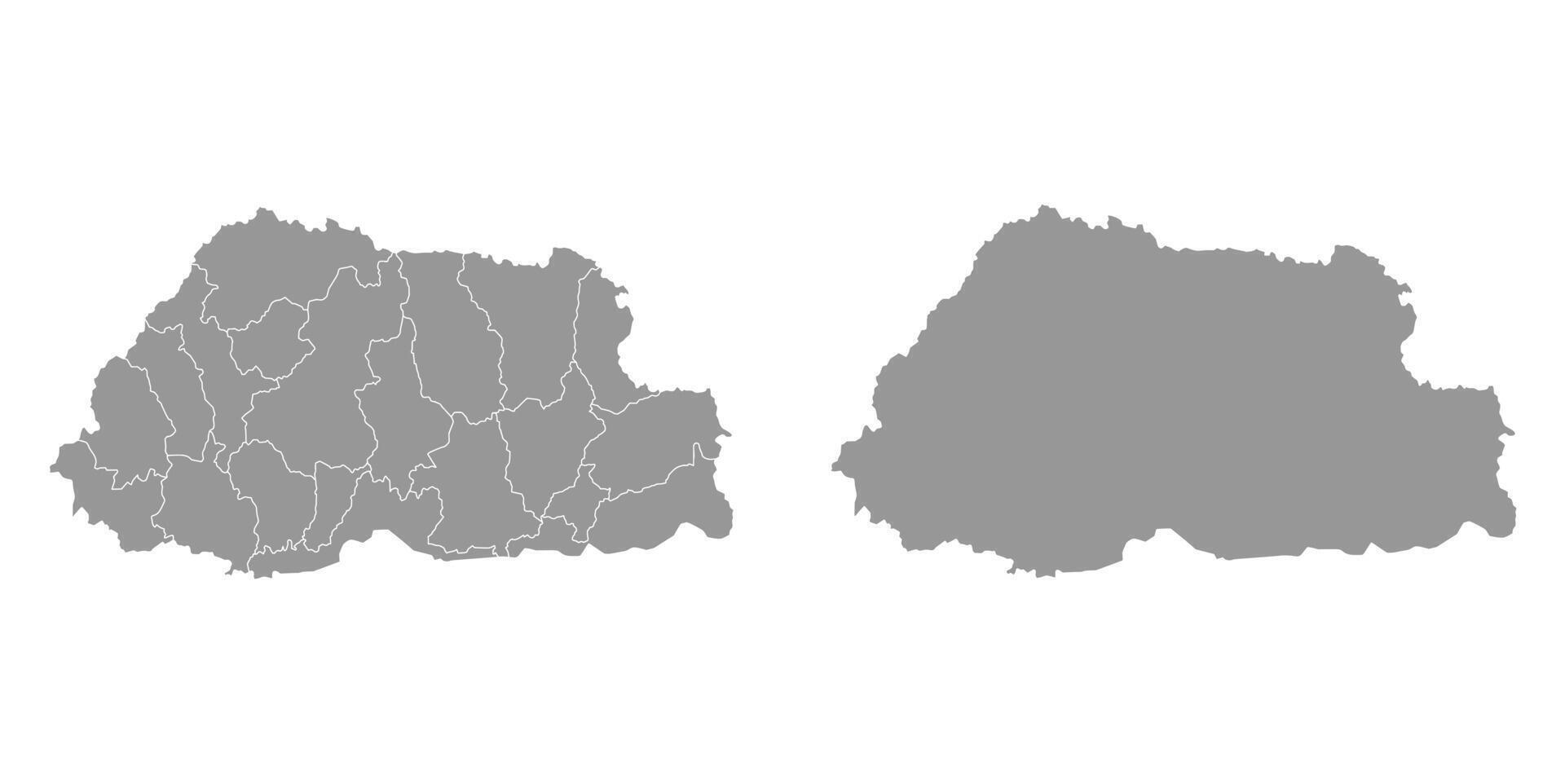 bhoutan carte avec administratif divisions. vecteur